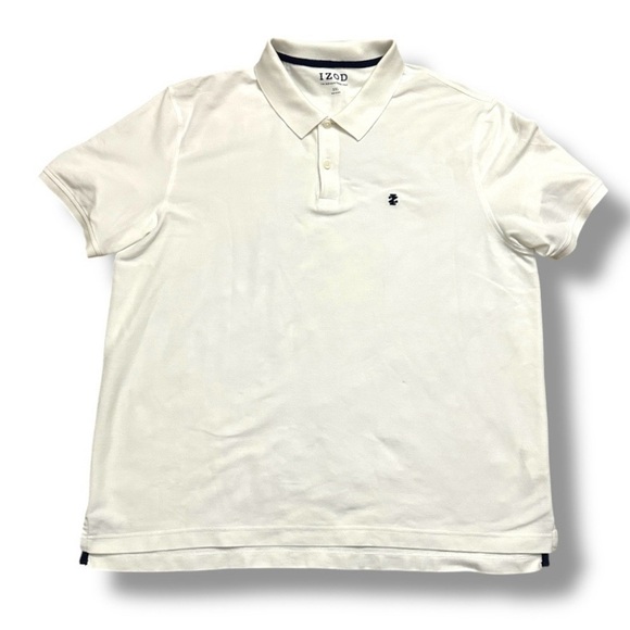 IZOD The Advantage Polo White Short Sleeve Shirt Men's Size XXL Preppy Golf - Picture 1 of 15
